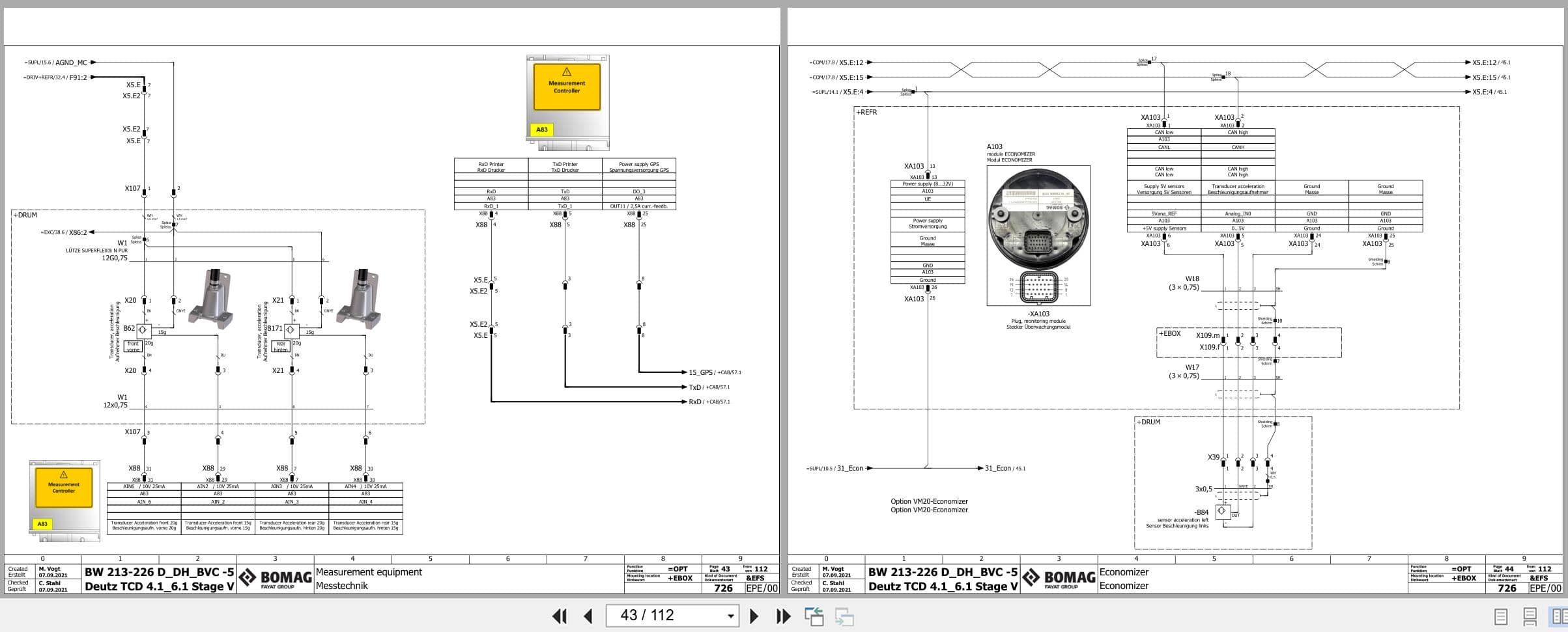 Bomag Single Drum Vibratory Rollers BW 219 PD 5 Electrical Hydraulic Schematic (2)