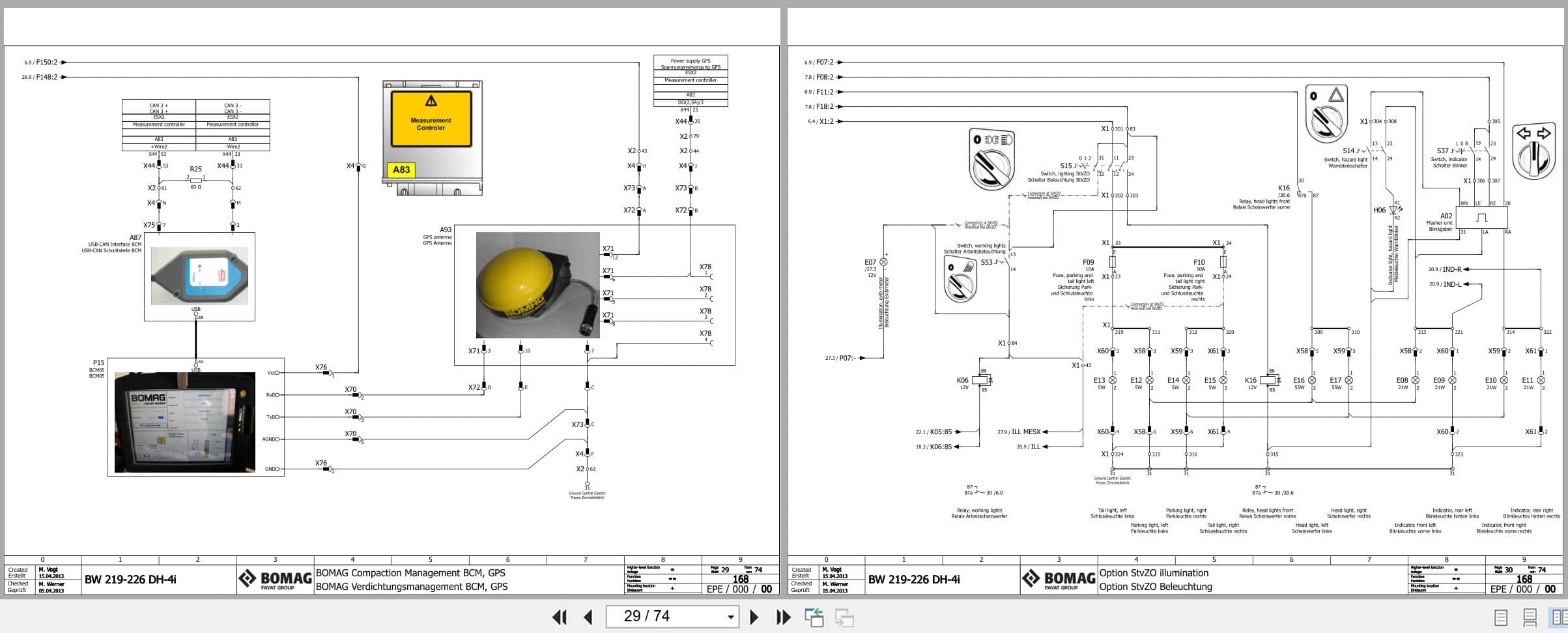 Bomag Single Drum Vibratory Rollers BW 219 PDH 4i Electrical Hydraulic Schematic (2)