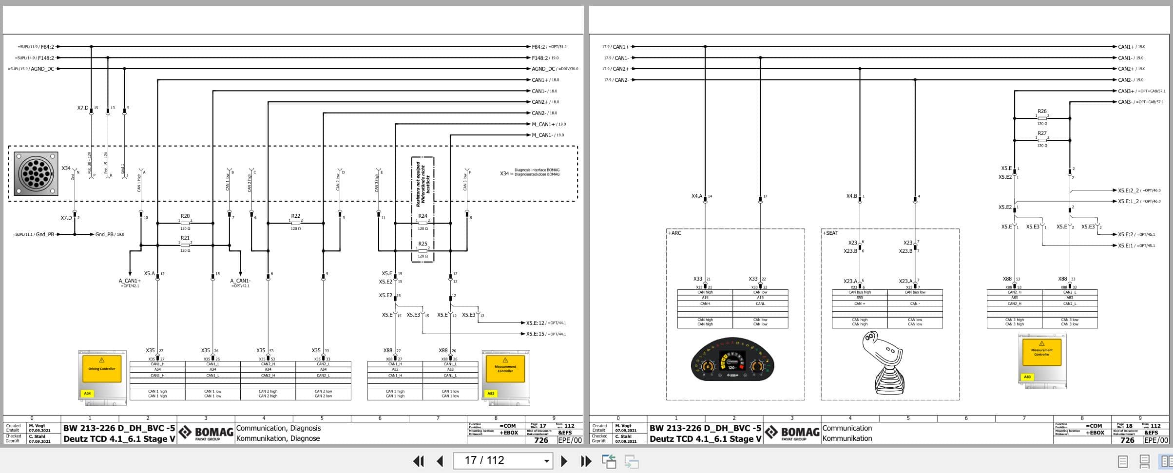 Bomag Single Drum Vibratory Rollers BW 219 PDH 5 Electrical Hydraulic Schematic (2)