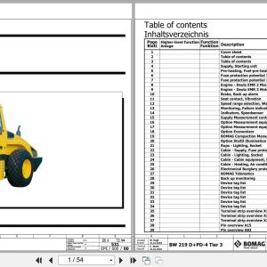 Bomag Single Drum Vibratory Rollers BW 220 D 40 Tier 3 Electrical Hydraulic Schematic (1)
