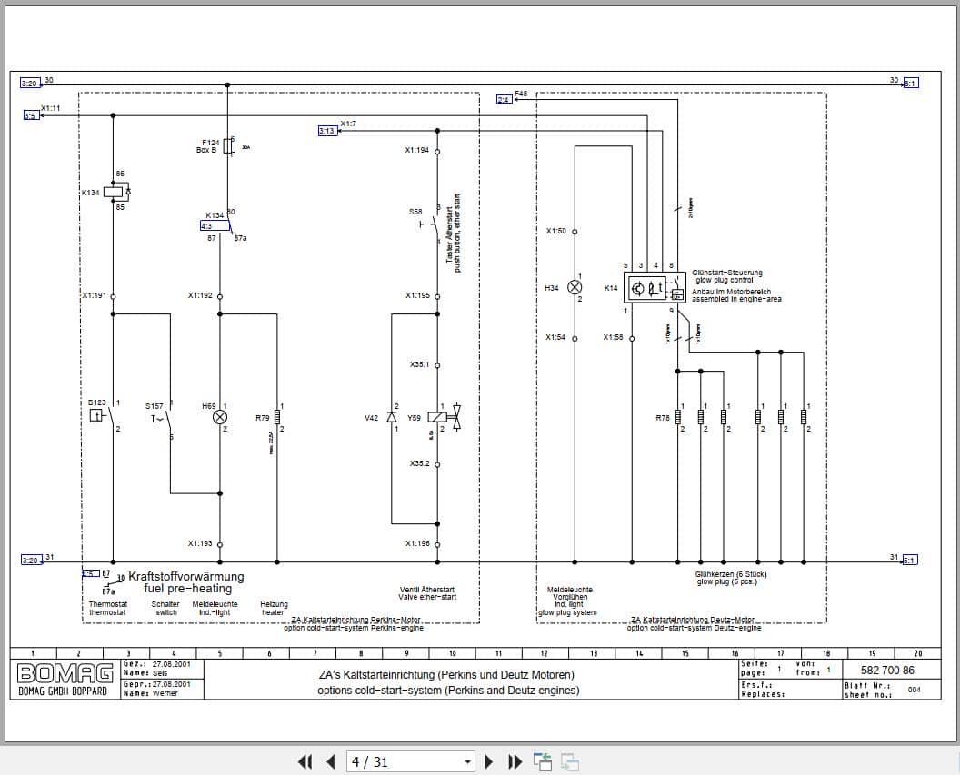 Bomag Single Drum Vibratory Rollers BW 225 PD 3 Electrical Hydraulic Schematic (2)