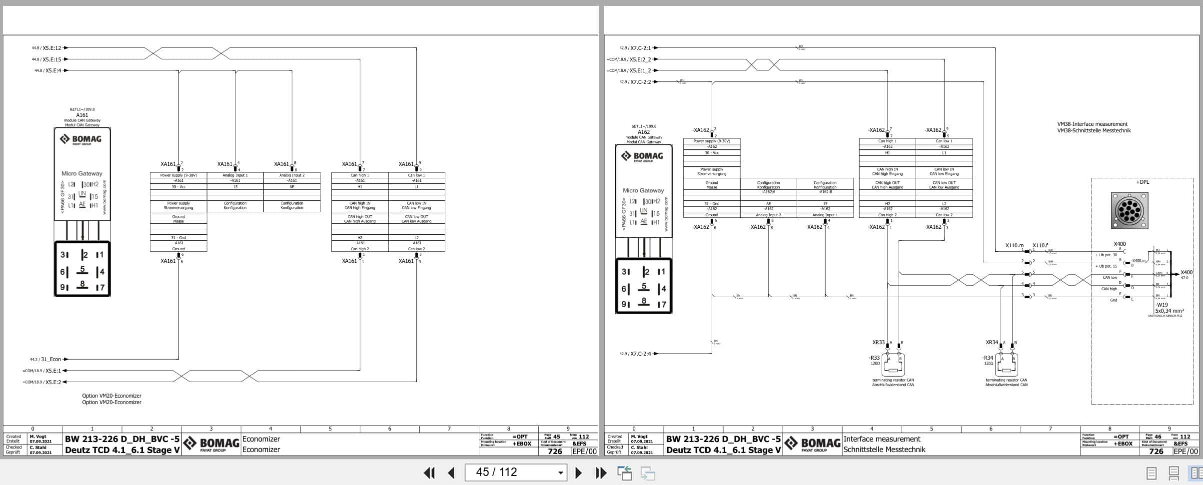 Bomag Single Drum Vibratory Rollers BW 226 BVC 5 Electrical Hydraulic Schematic (2)