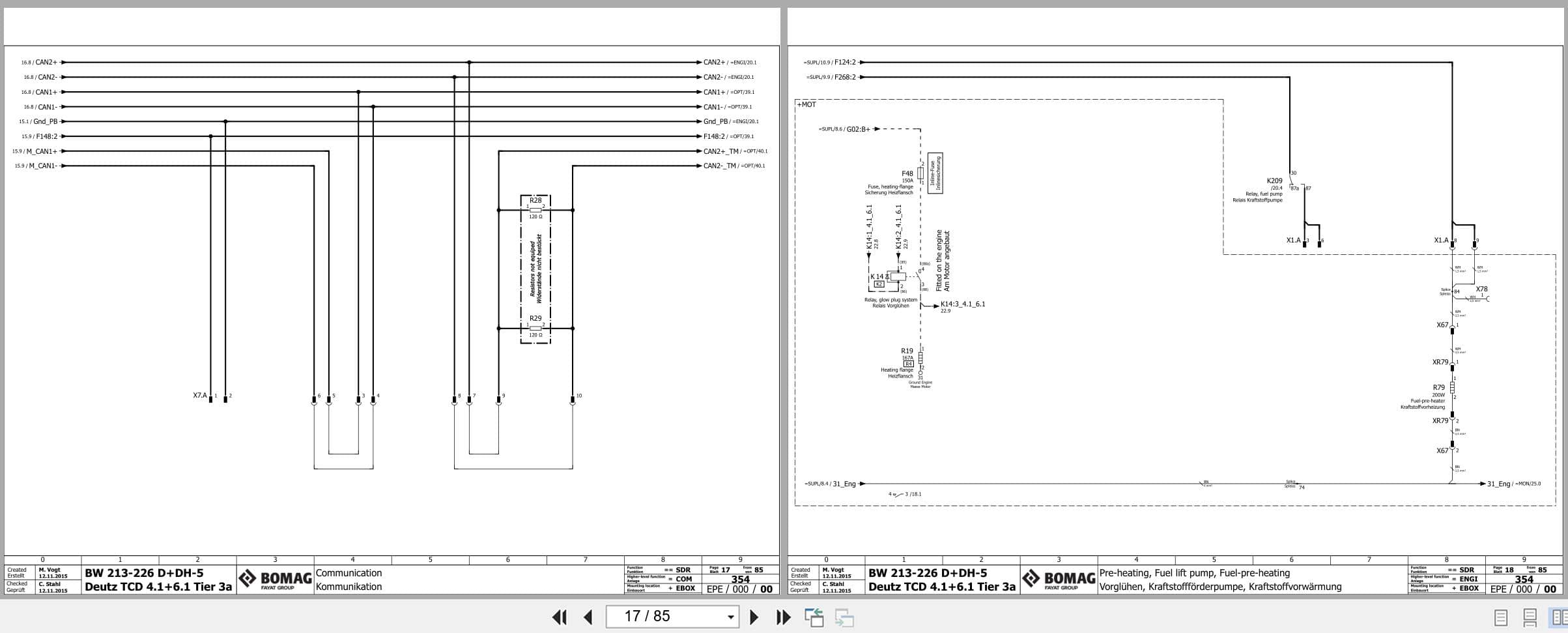Bomag Single Drum Vibratory Rollers BW 226 BVC 5 TIER 3 Electrical Hydraulic Schematic (2)