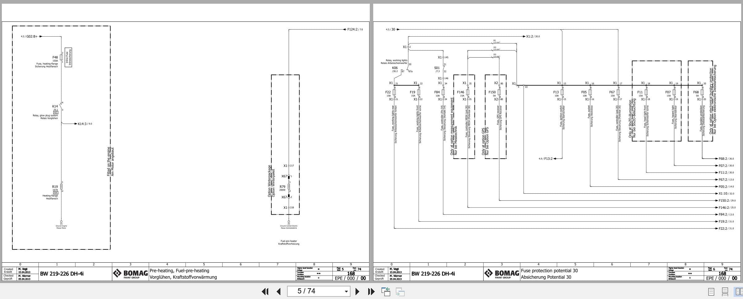 Bomag Single Drum Vibratory Rollers BW 226 DH 4i Electrical Hydraulic Schematic (2)