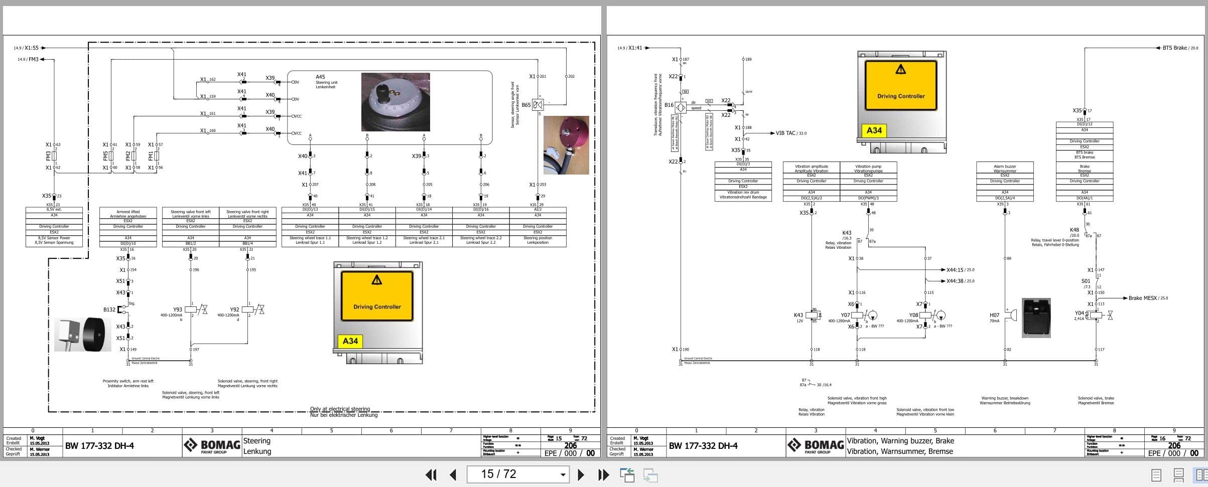 Bomag Single Drum Vibratory Rollers BW 332 DEEP IMPACT Electrical Hydraulic Schematic (2)