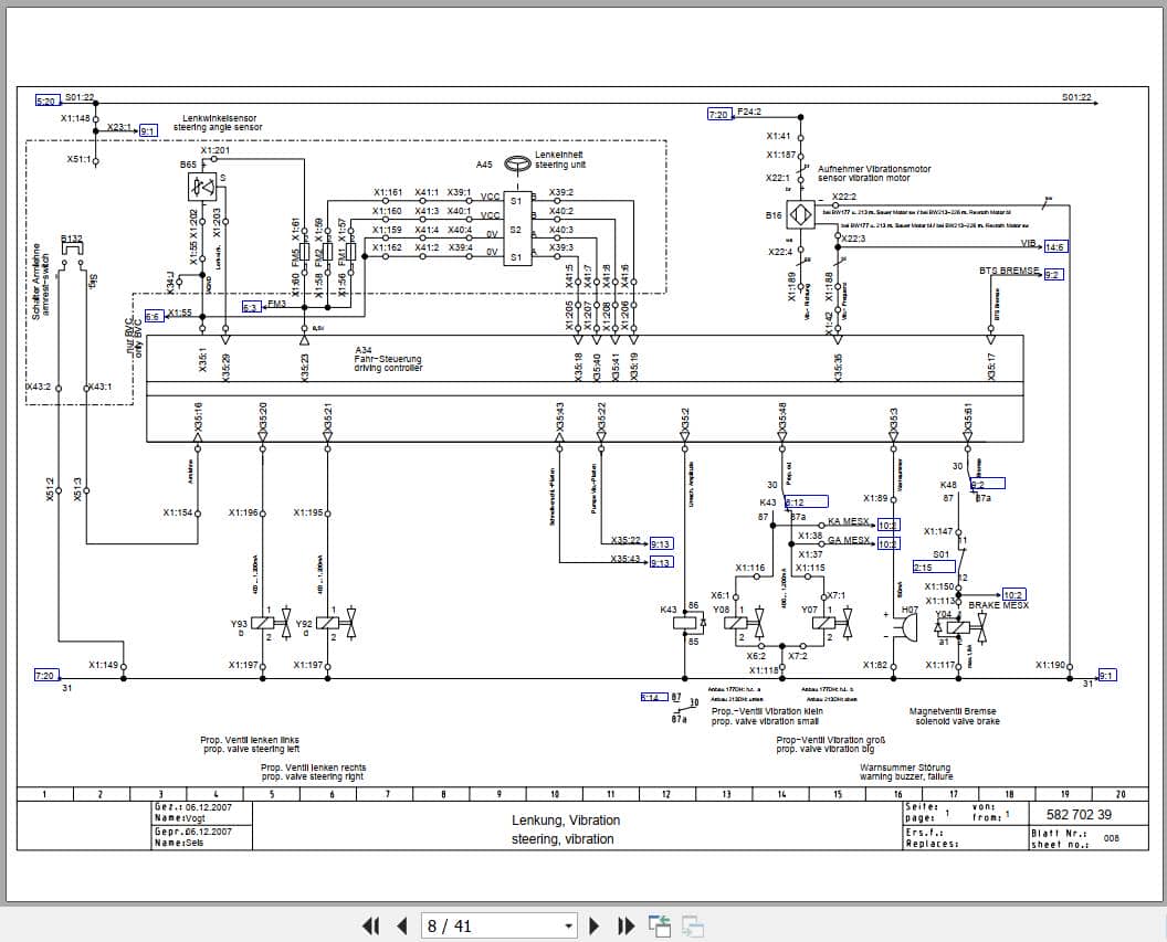 Bomag Single Drum Vibratory Rollers VARIOCONTROL (BW 213 DH…16) Electrical Hydraulic Schematic (2)