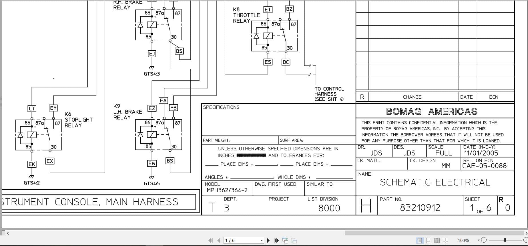 Bomag Soil Stabilizer Asphalt Recycler MPH 364 2 Electrical Hydraulic Schematic (1)