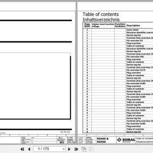 Bomag Soil Stabilizer Asphalt Recycler RS 460 Electrical Hydraulic Schematic (1)