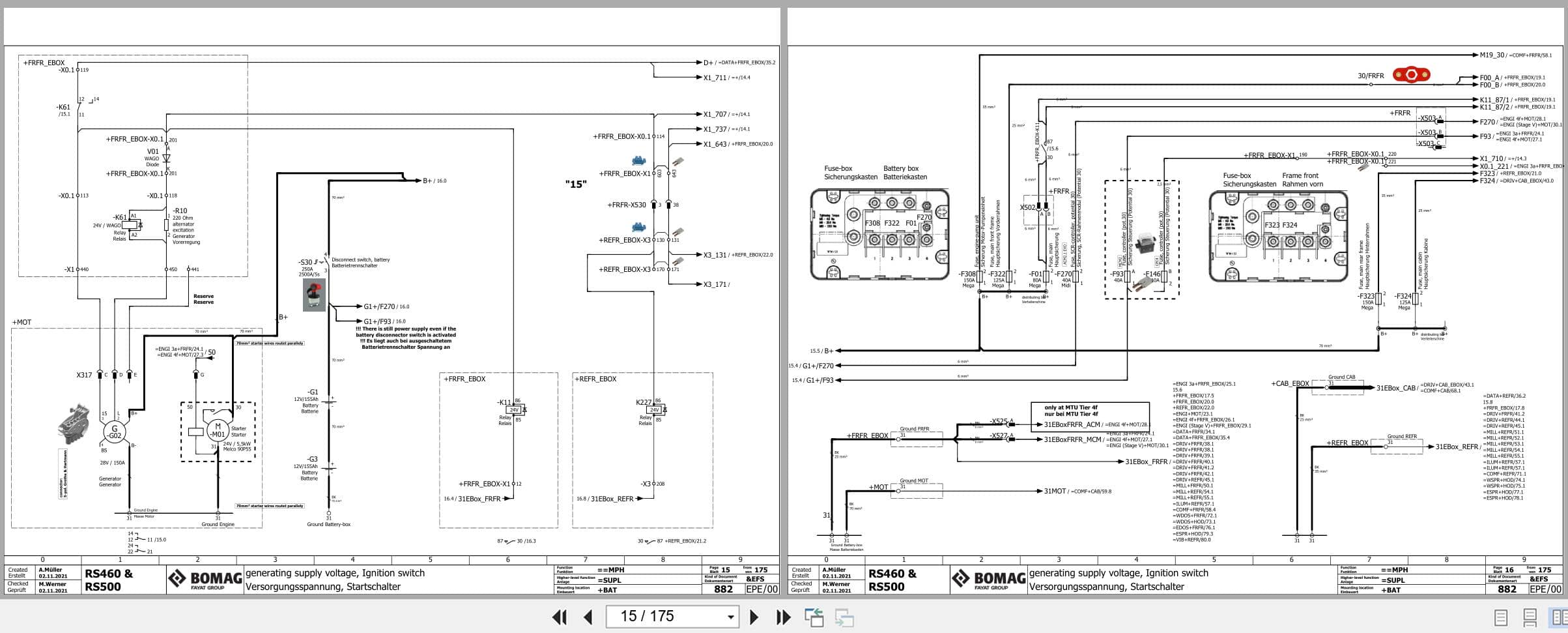 Bomag Soil Stabilizer   Asphalt Recycler RS 500 Electrical Hydraulic Schematic (2)