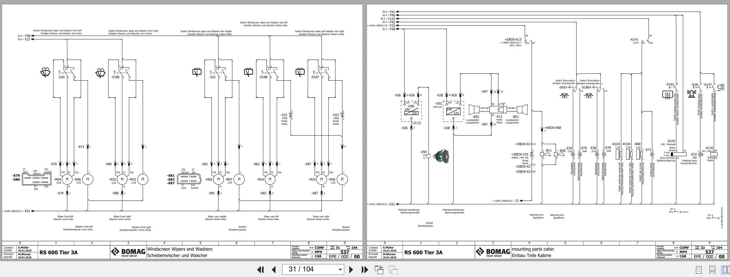 Bomag Soil Stabilizer   Asphalt Recycler RS 600 T3 Electrical Hydraulic Pneumatic Schematic (2)