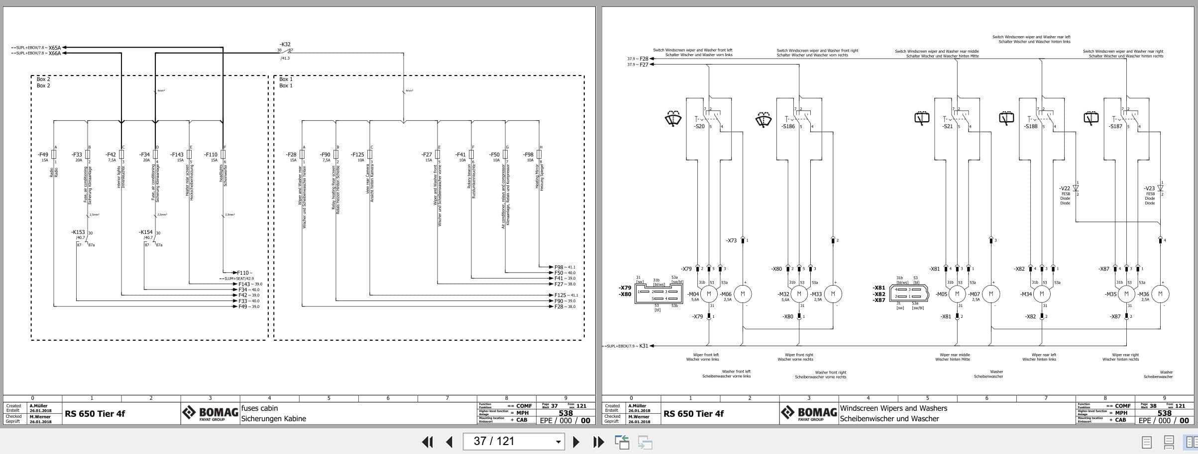 Bomag Soil Stabilizer Asphalt Recycler RS 650 Electrical Hydraulic Pneumatic Schematic (2)