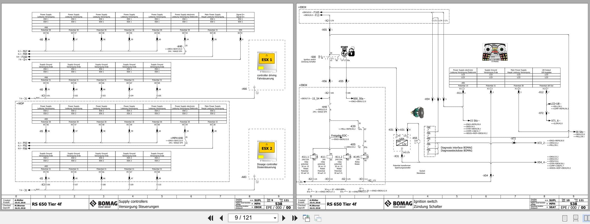 Bomag Soil Stabilizer   Asphalt Recycler RS 650 TE Electrical Hydraulic Pneumatic Schematic (2)