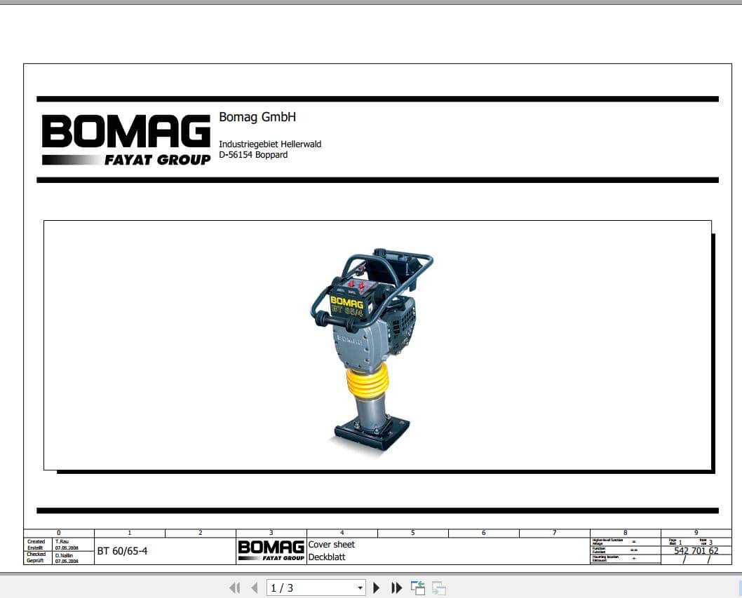 Bomag Tamper BT 60 4 Electrical Schematic (1)