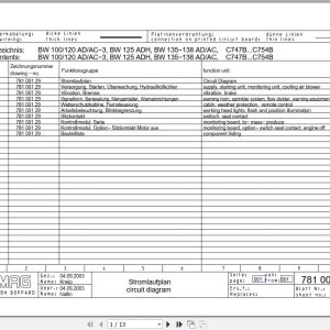 Bomag Tandem Vibratory Rollers BW 100 AD 3 Electrical Hydraulic Schematic (1)