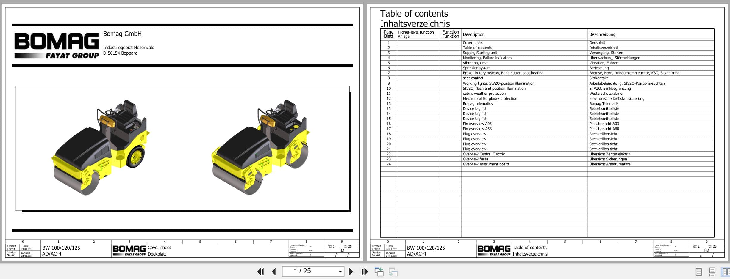 Bomag Tandem Vibratory Rollers BW 120 AD 4 Electrical Hydraulic Schematic (1)