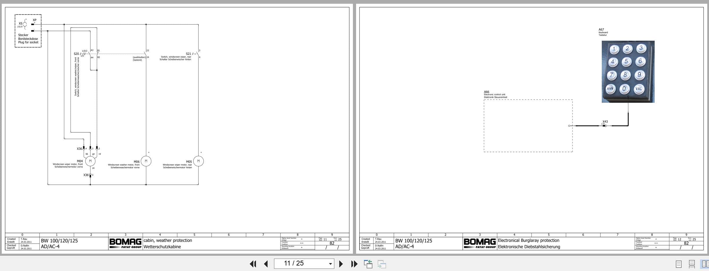 Bomag Tandem Vibratory Rollers BW 125 AD 4 Electrical Hydraulic Schematic (2)