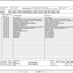 Bomag Tandem Vibratory Rollers BW 141 AD 2 Electrical Hydraulic Schematic (1)
