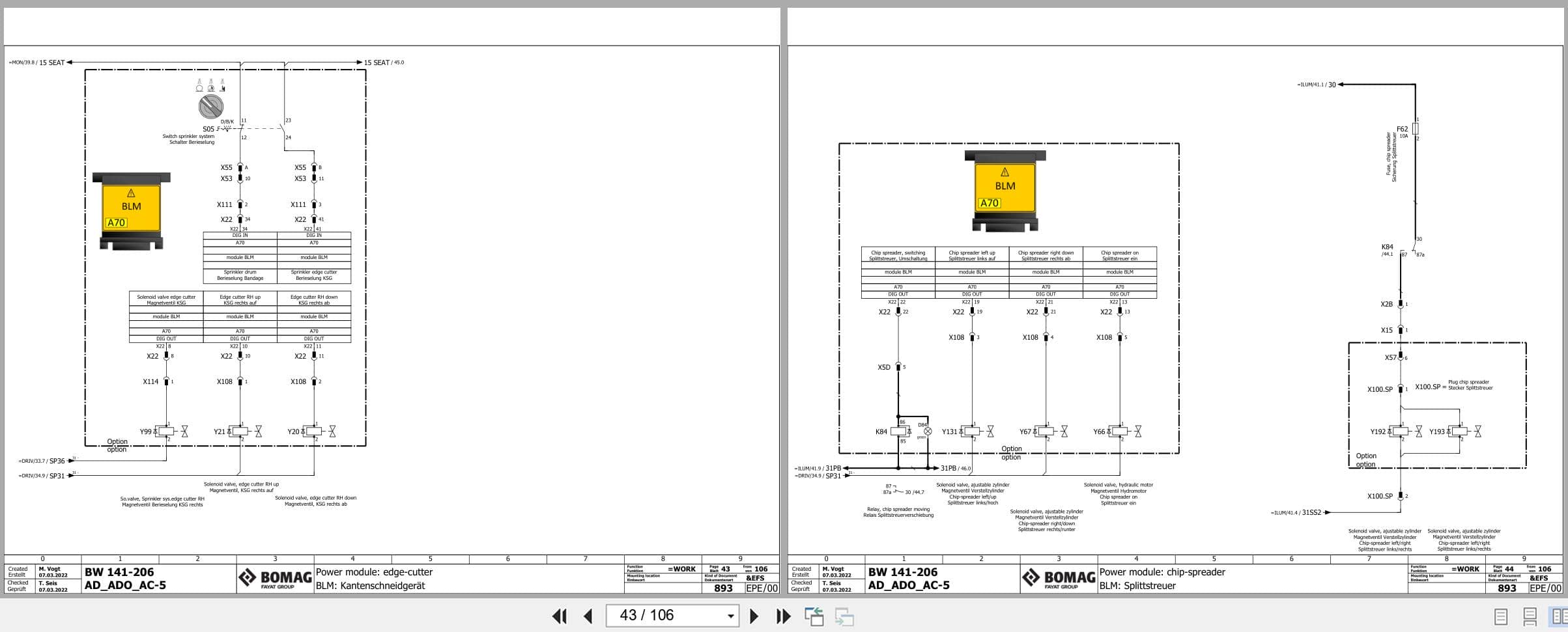 Bomag Tandem Vibratory Rollers BW 141 AD 5 Electrical Hydraulic Schematic (2)