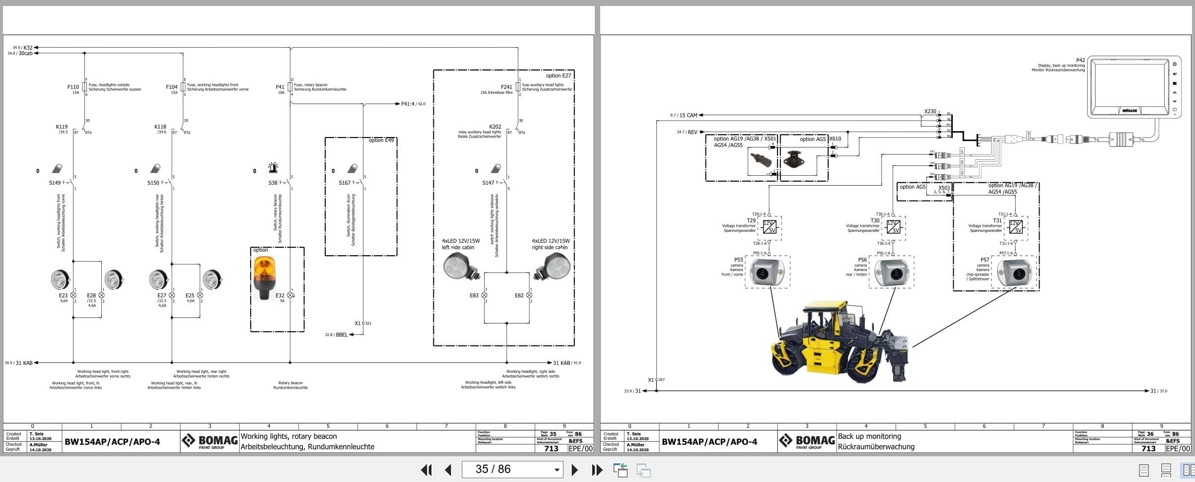 Bomag Tandem Vibratory Rollers BW 154 AP 4v AM Electrical Hydraulic Schematic (2)