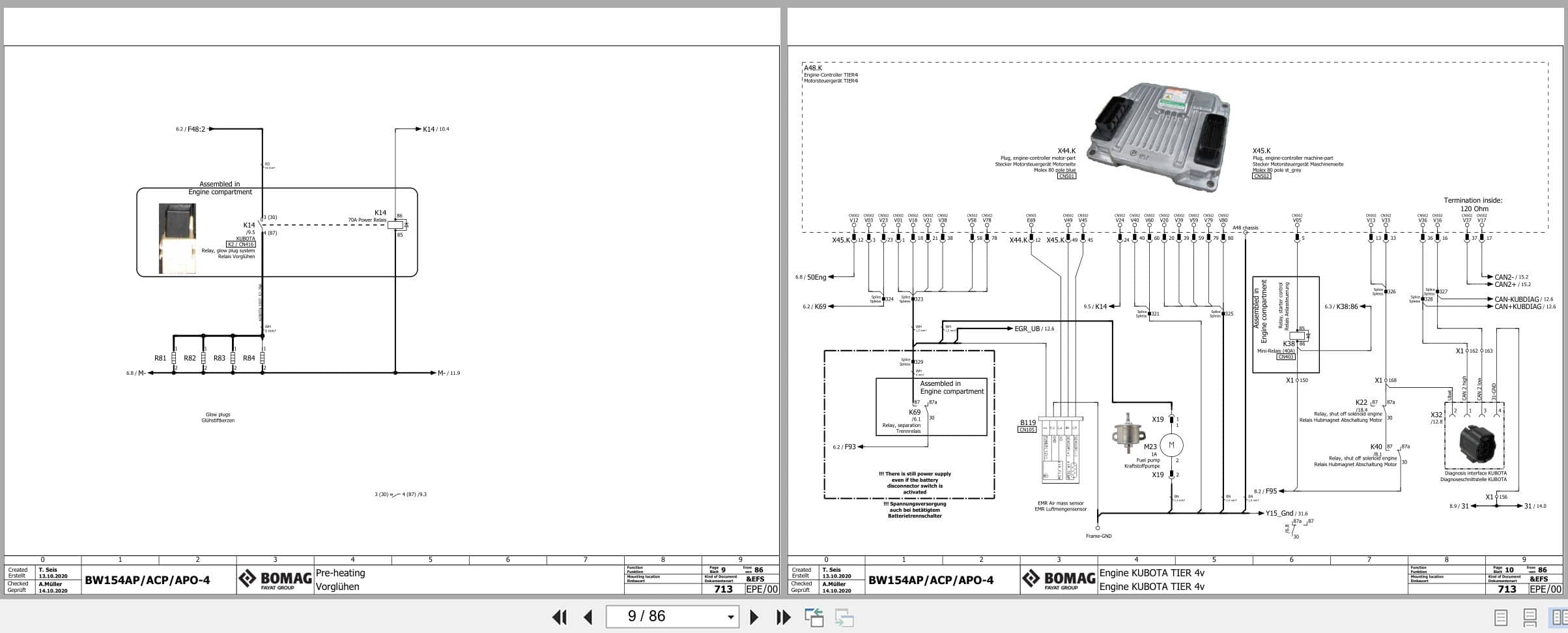 Bomag Tandem Vibratory Rollers BW 154 AP 4v Electrical Hydraulic Schematic (2)