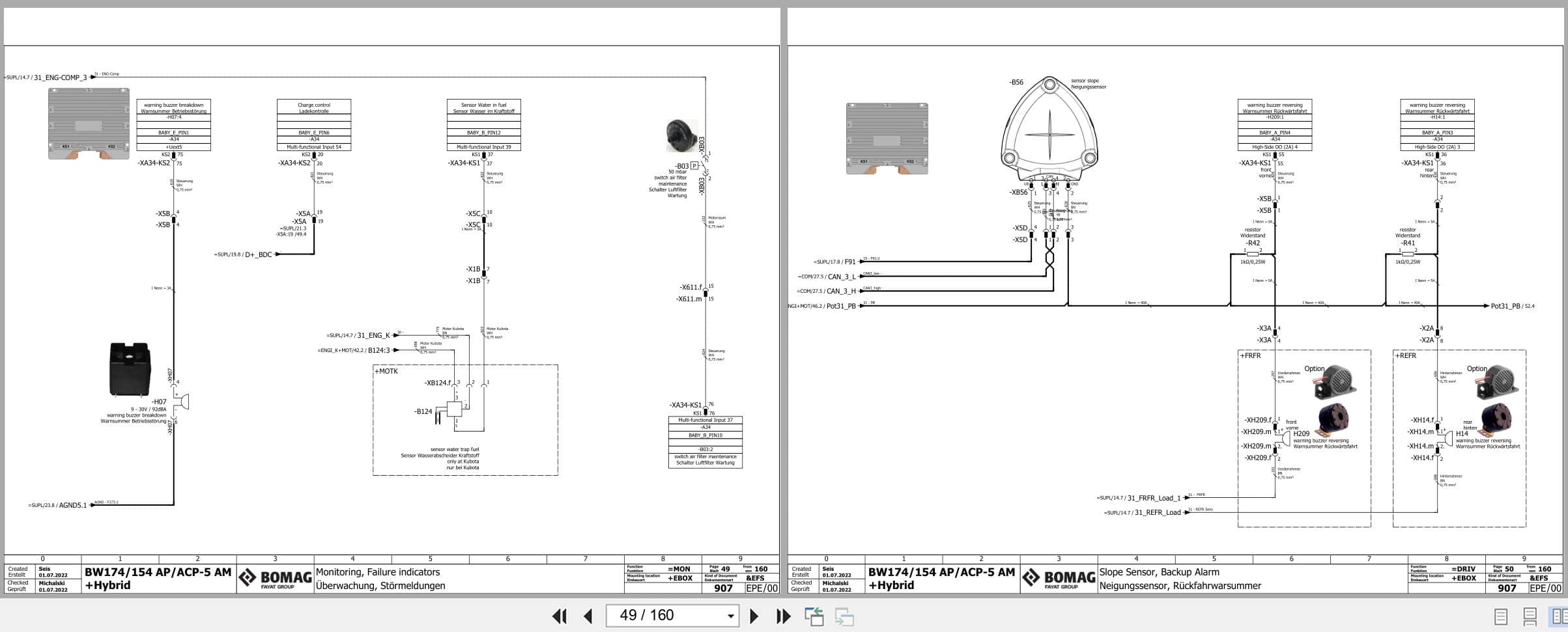 Bomag Tandem Vibratory Rollers BW 154 AP 5 AM Electrical Hydraulic Schematic (2)