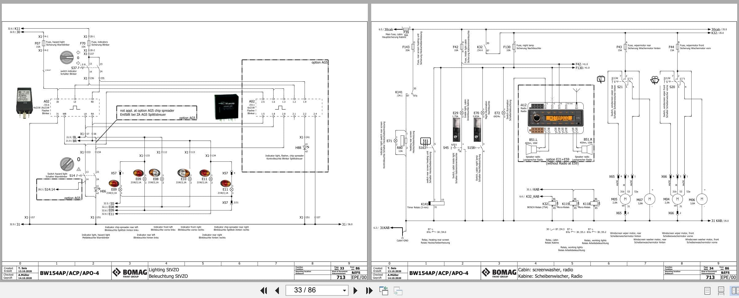 Bomag Tandem Vibratory Rollers BW 154 APO 4 Electrical Hydraulic Schematic (2)