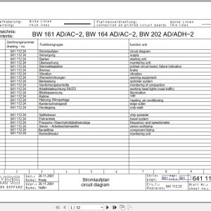 Bomag Tandem Vibratory Rollers BW 161 AD 2 Electrical Hydraulic Schematic (1)