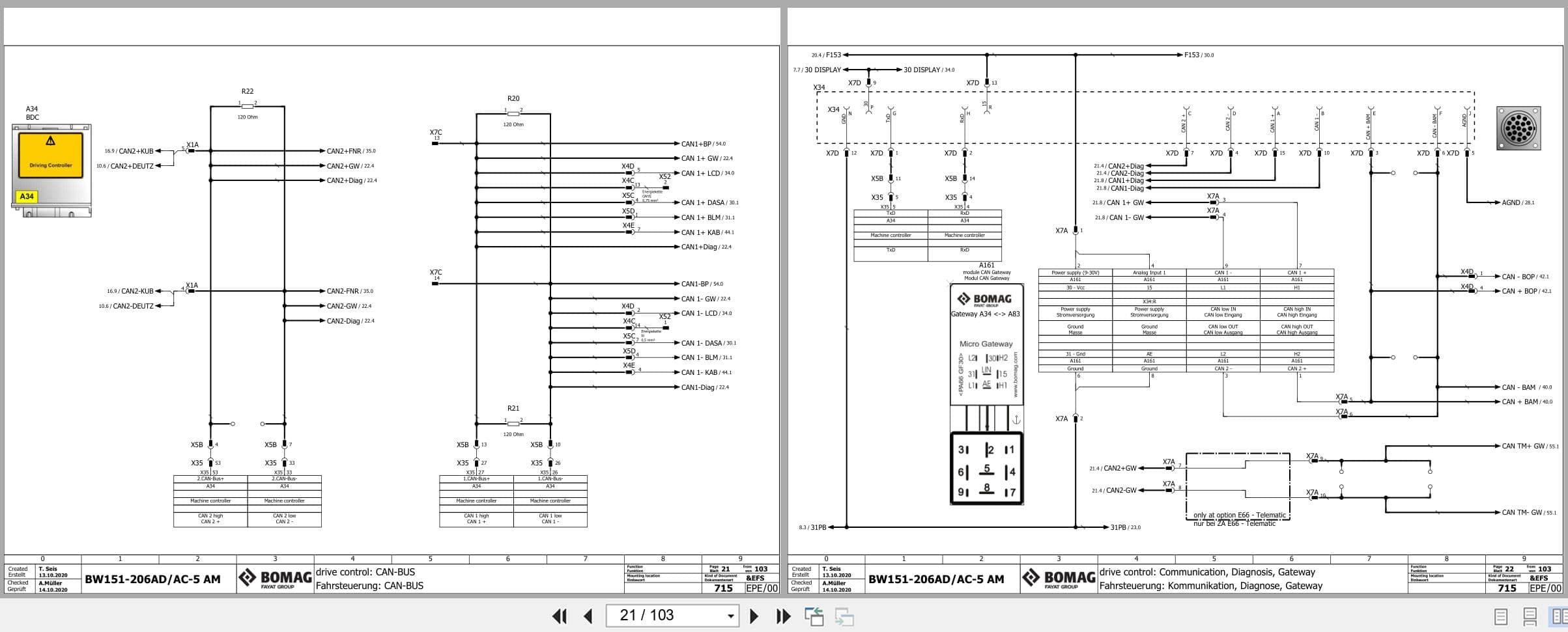 Bomag Tandem Vibratory Rollers BW 161 AD 5 AM Electrical Hydraulic Schematic (2)