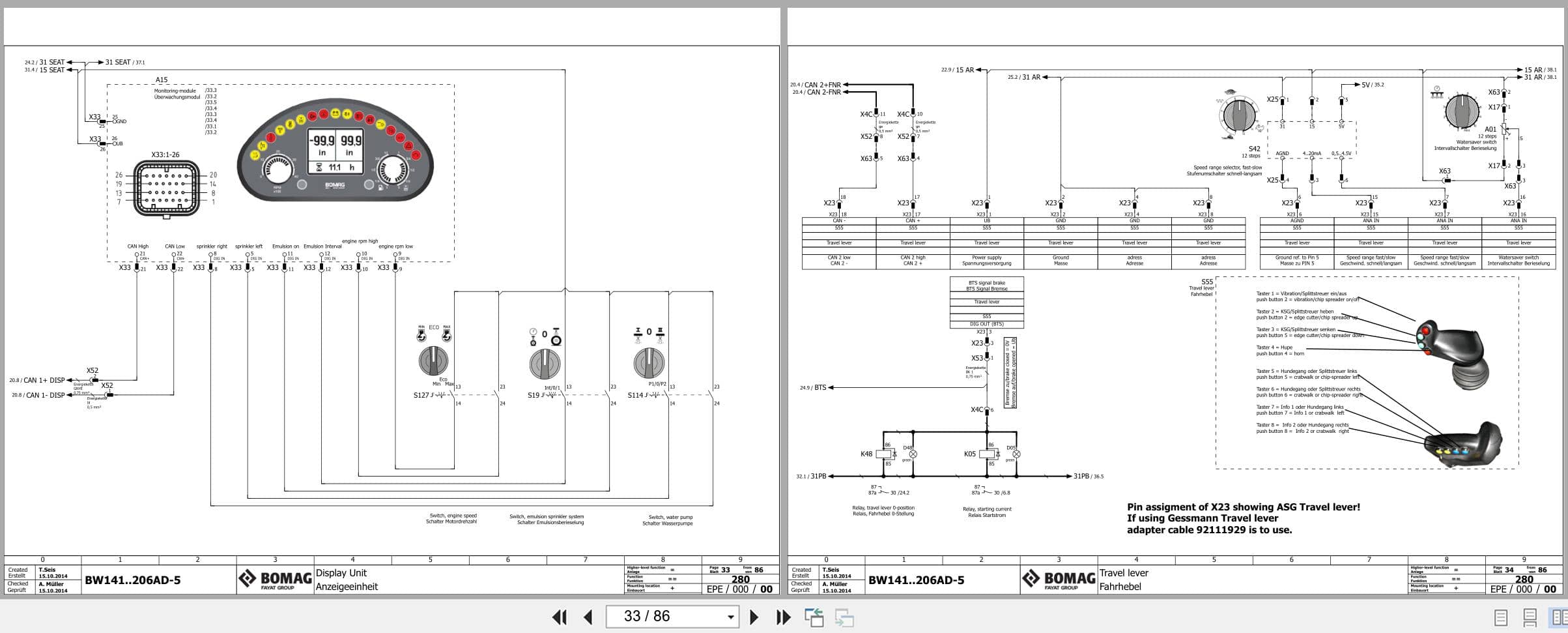 Bomag Tandem Vibratory Rollers BW 161 ADO 5 Electrical Hydraulic Schematic (2)