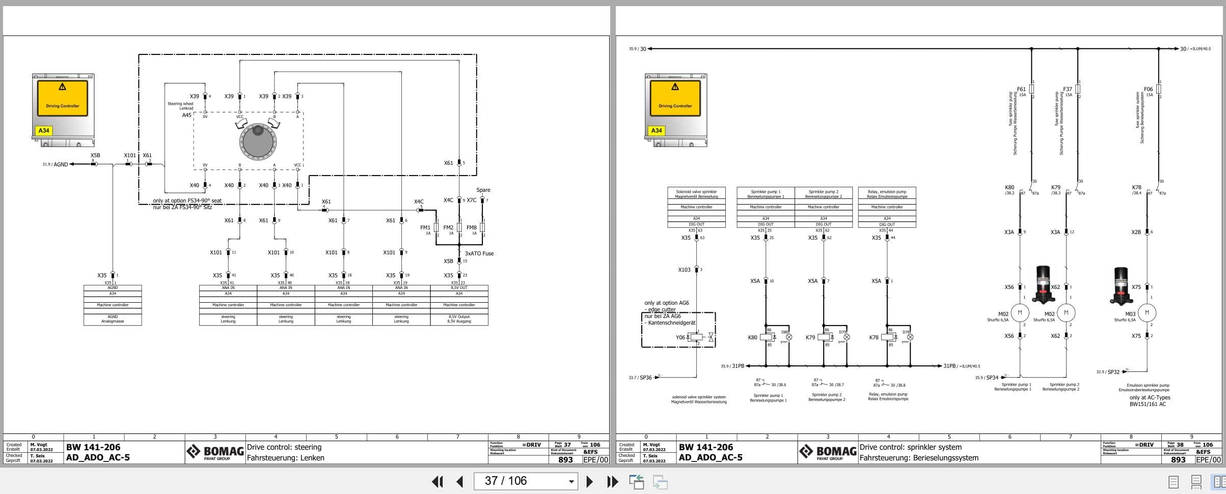 Bomag Tandem Vibratory Rollers BW 161 ADO 5 TIER4 Stage V Electrical Hydraulic Schematic (2)