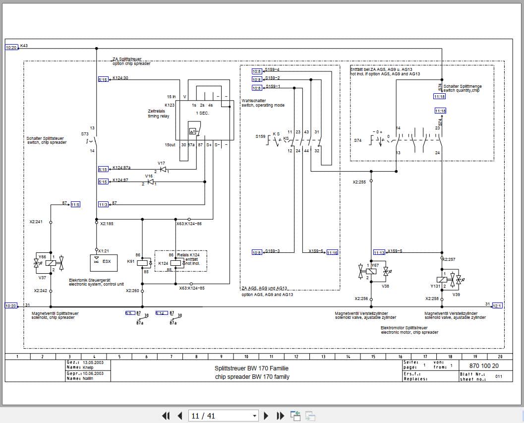 Bomag Tandem Vibratory Rollers BW 170 AD AM Electrical Hydraulic Schematic (2)