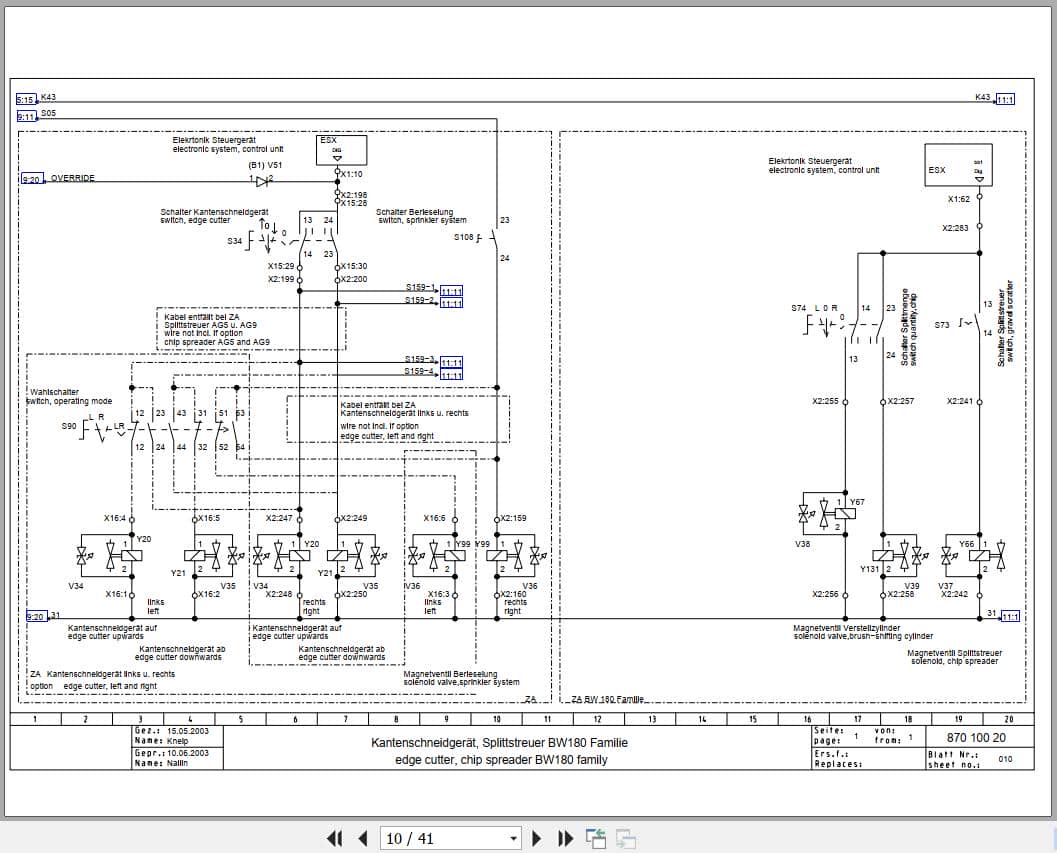 Bomag Tandem Vibratory Rollers BW 174 AD AM Electrical Hydraulic Schematic (2)