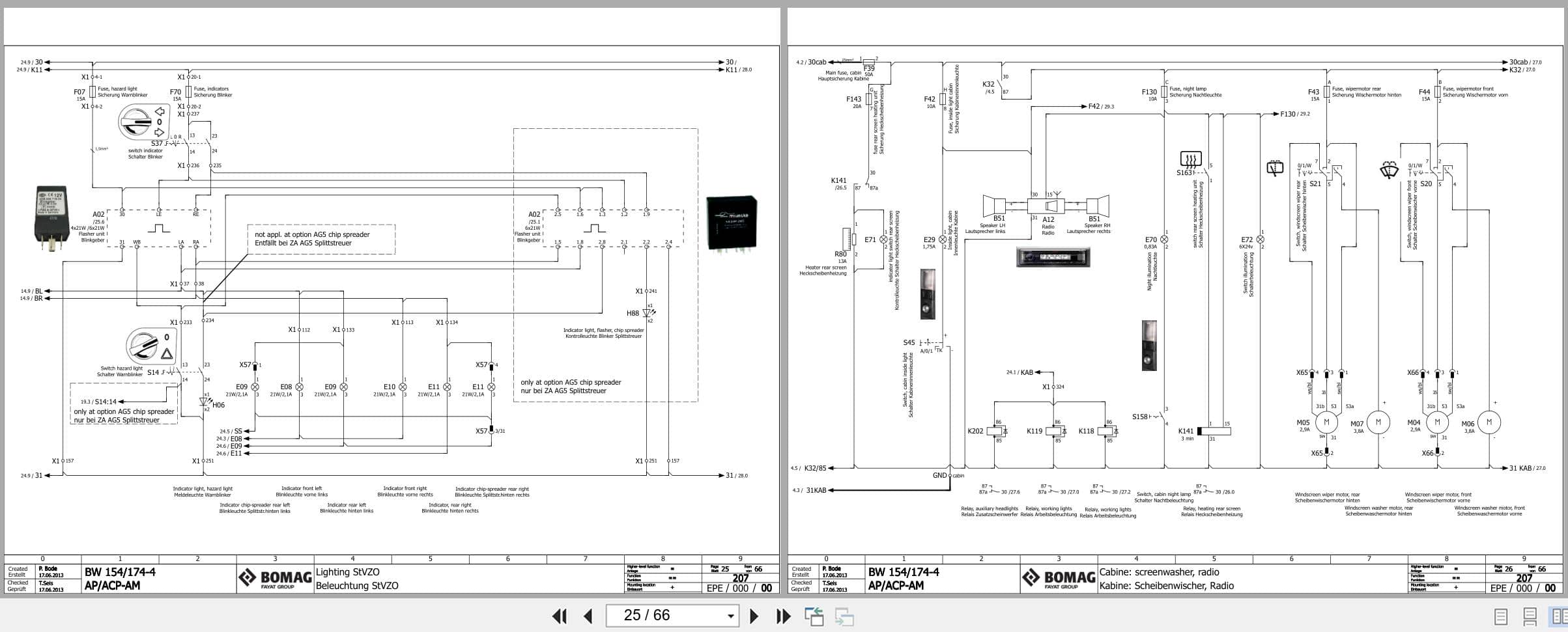 Bomag Tandem Vibratory Rollers BW 174 AP 4 AM Electrical Hydraulic Schematic (2)