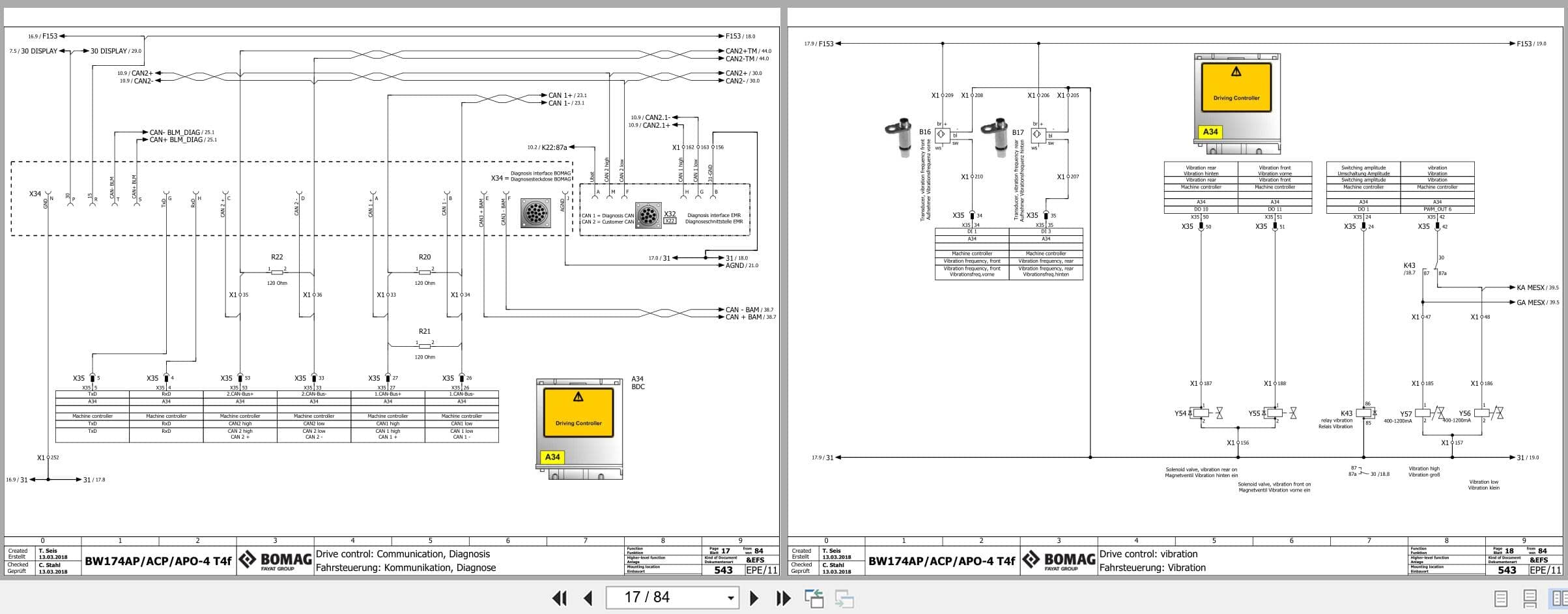Bomag Tandem Vibratory Rollers BW 174 AP 4f Electrical Hydraulic Schematic (2)