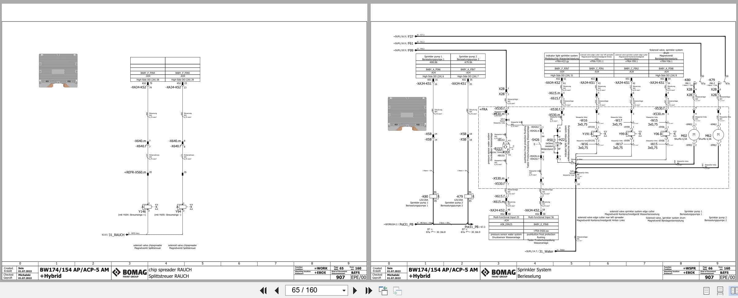 Bomag Tandem Vibratory Rollers BW 174 AP 5 AM Electrical Hydraulic Schematic (2)