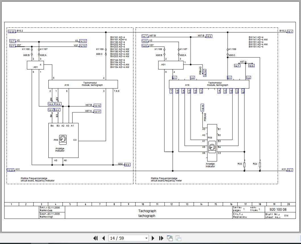 Bomag Tandem Vibratory Rollers BW 190 AD 4 AM Electrical Hydraulic Schematic (2)