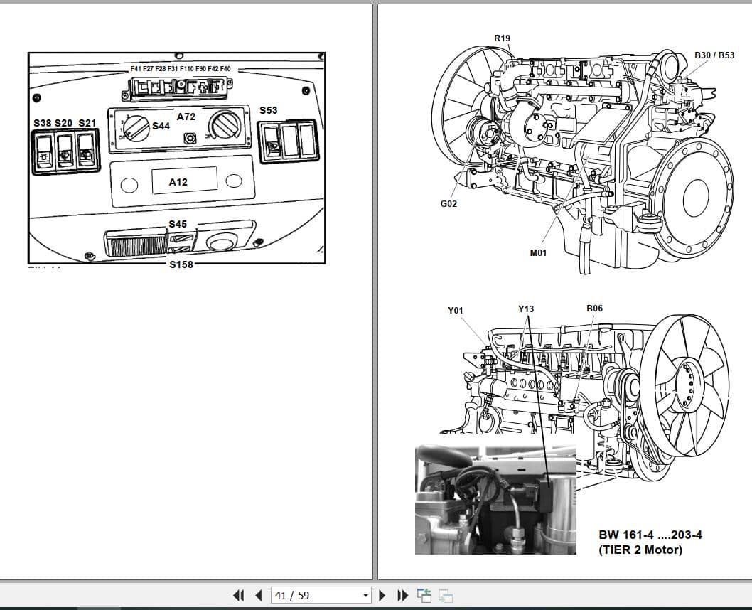 Bomag Tandem Vibratory Rollers BW 190 AD 4 AM Electrical Hydraulic Schematic (3)