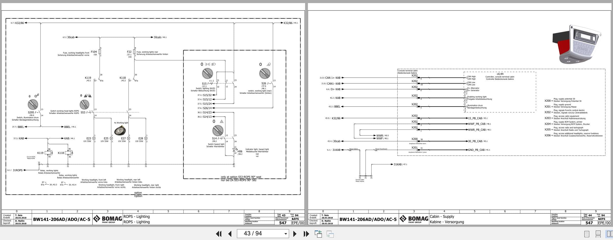 Bomag Tandem Vibratory Rollers BW 190 AD 5 Electrical Hydraulic Schematic (2)