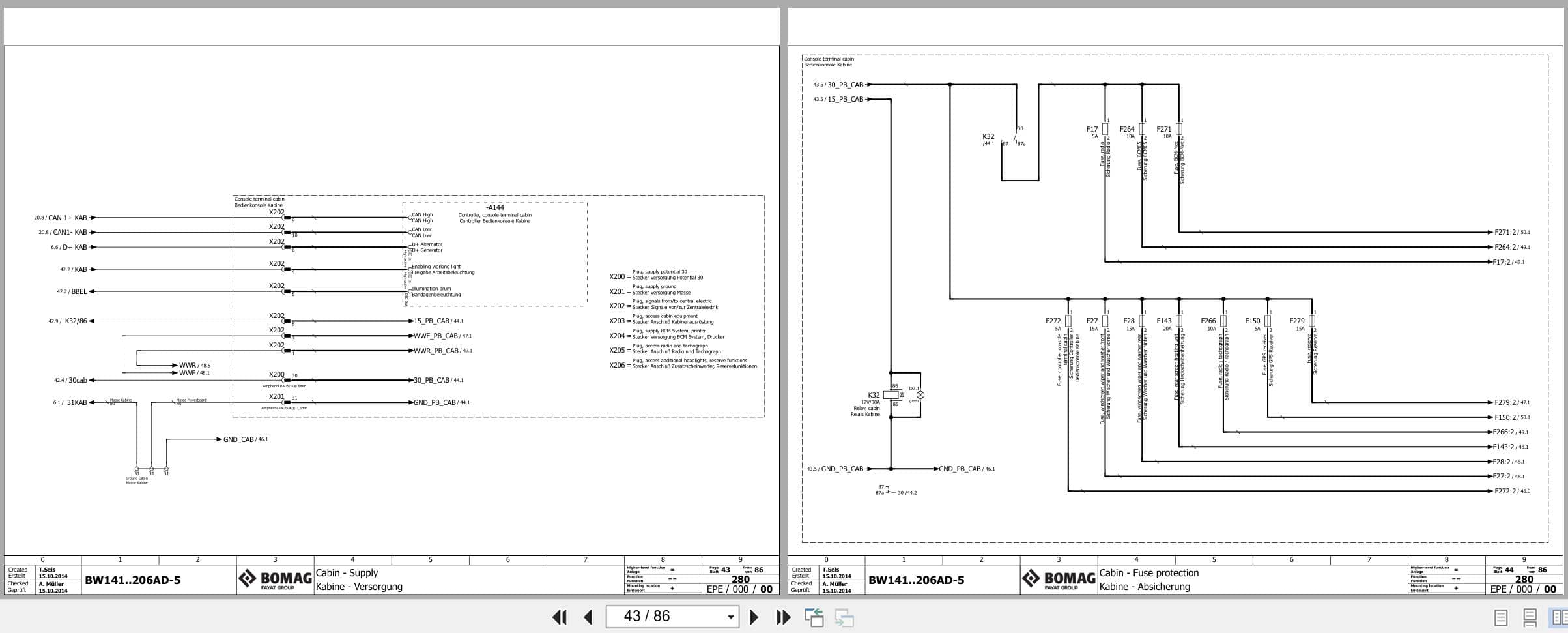 Bomag Tandem Vibratory Rollers BW 190 ADO 5 Electrical Hydraulic Schematic (2)
