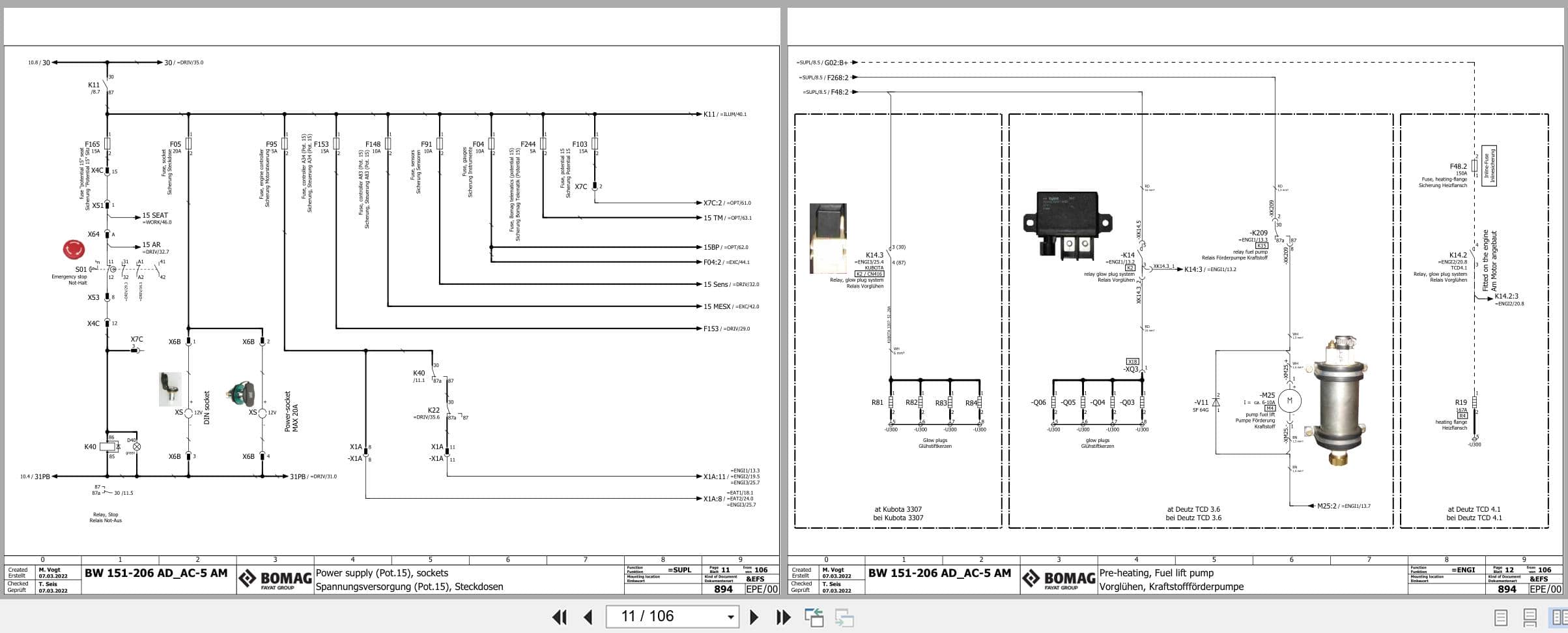 Bomag Tandem Vibratory Rollers BW 191 AD 5 AM Electrical Hydraulic Schematic (2)