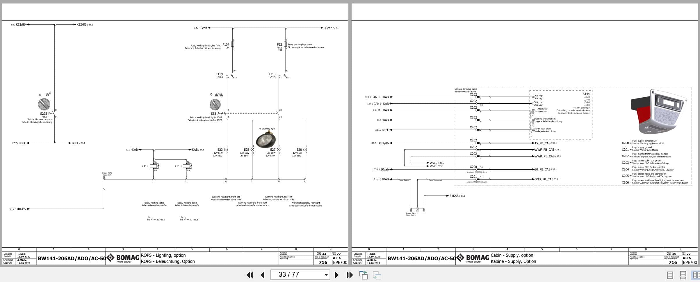 Bomag Tandem Vibratory Rollers BW 202 AD 50 Electrical Hydraulic Schematic (2)