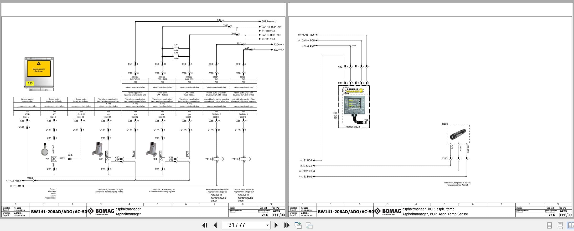 Bomag Tandem Vibratory Rollers BW 202 ADO 50 Electrical Hydraulic Schematic (2)