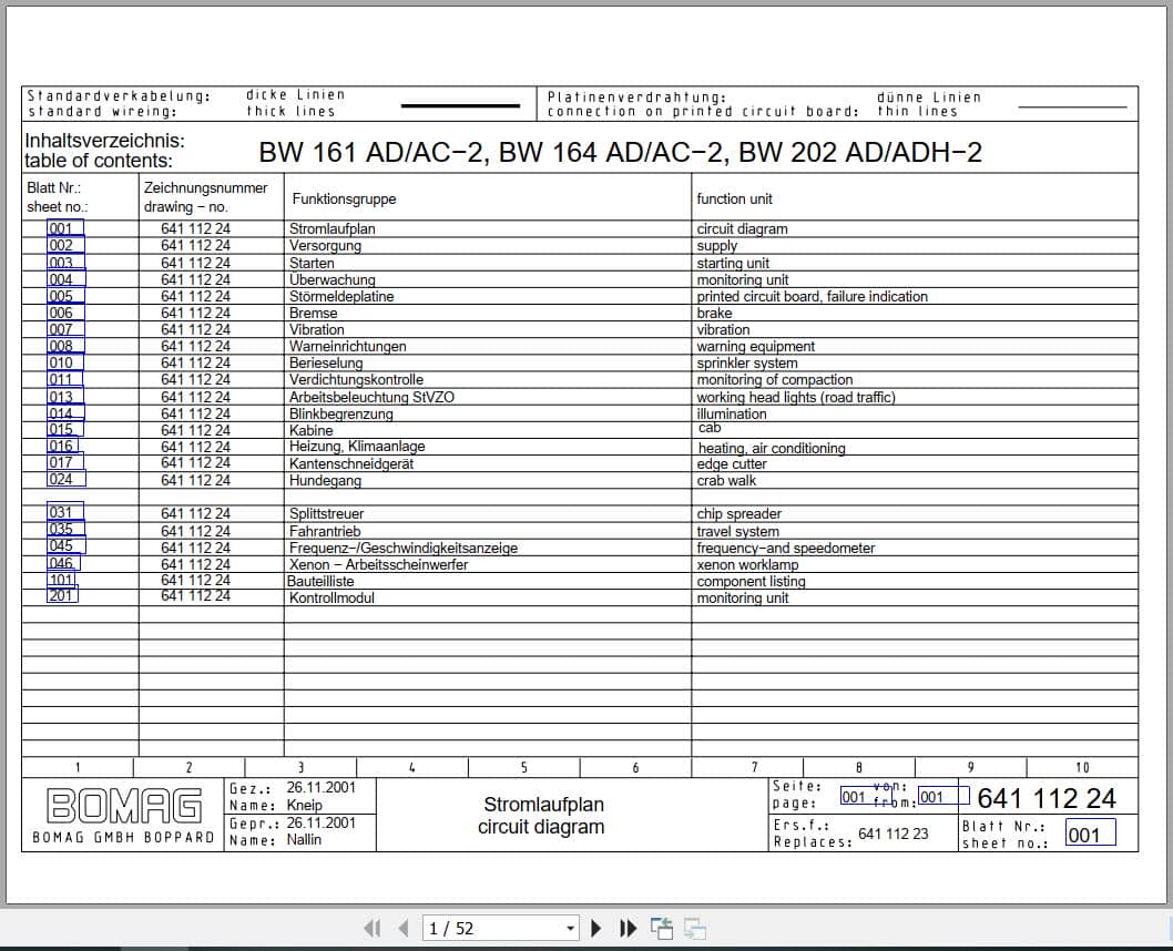 Bomag Tandem Vibratory Rollers BW 202 AHD 2 Electrical Hydraulic Schematic (1)