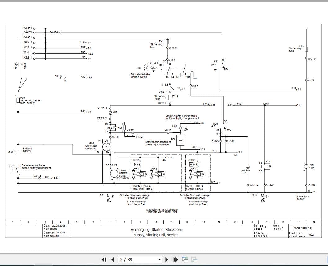 Bomag Tandem Vibratory Rollers BW 203 SL 4 Electrical Hydraulic Schematic (2)