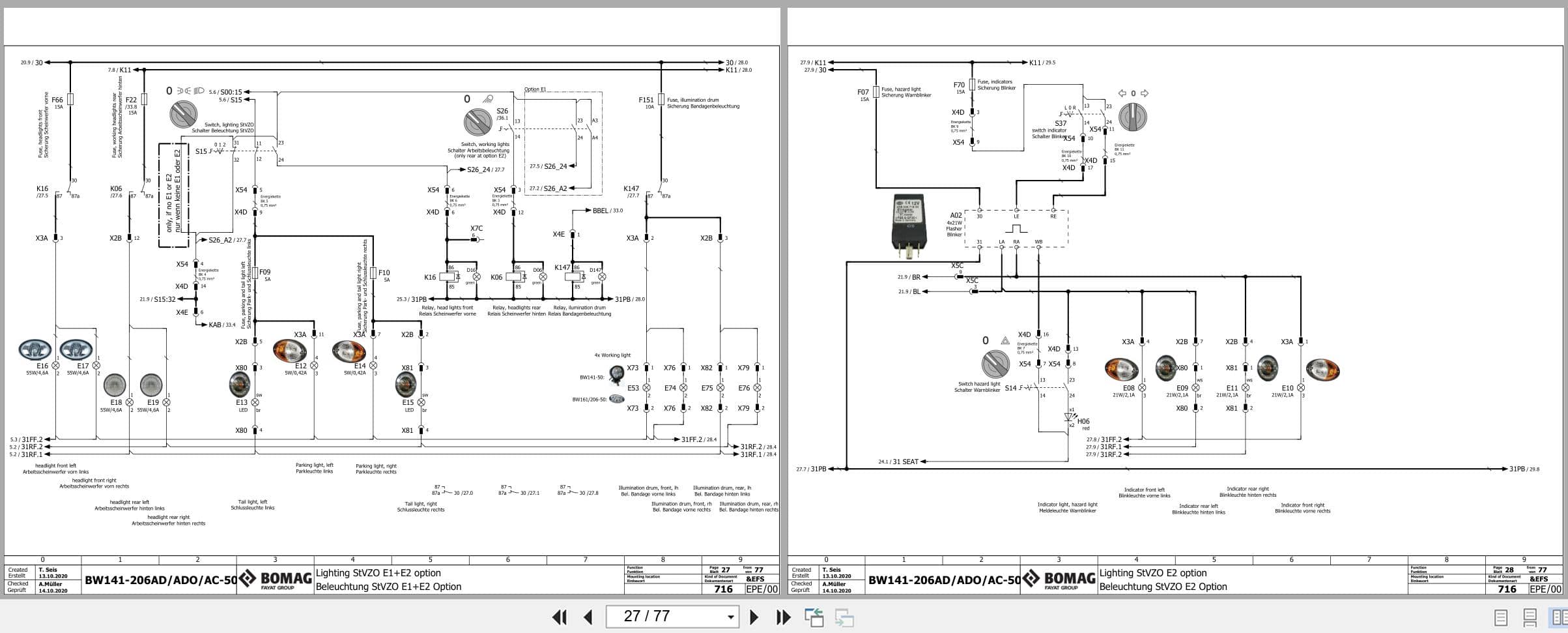 Bomag Tandem Vibratory Rollers BW 206 AD 50 Electrical Hydraulic Schematic (2)