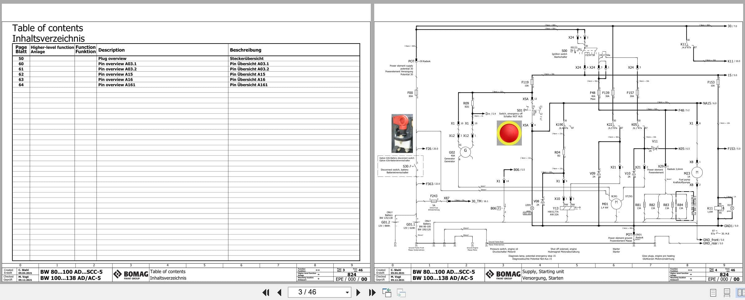 Bomag Tandem Vibratory Rollers BW 90 AD 5 Electrical Hydraulic Schematic (2)