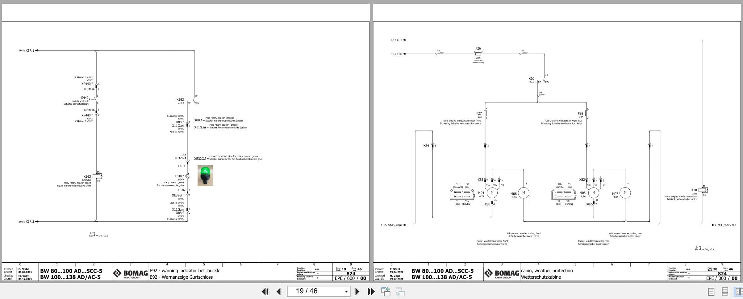 Bomag Tandem Vibratory Rollers BW 90 SC 5 Electrical Hydraulic Schematic (2)