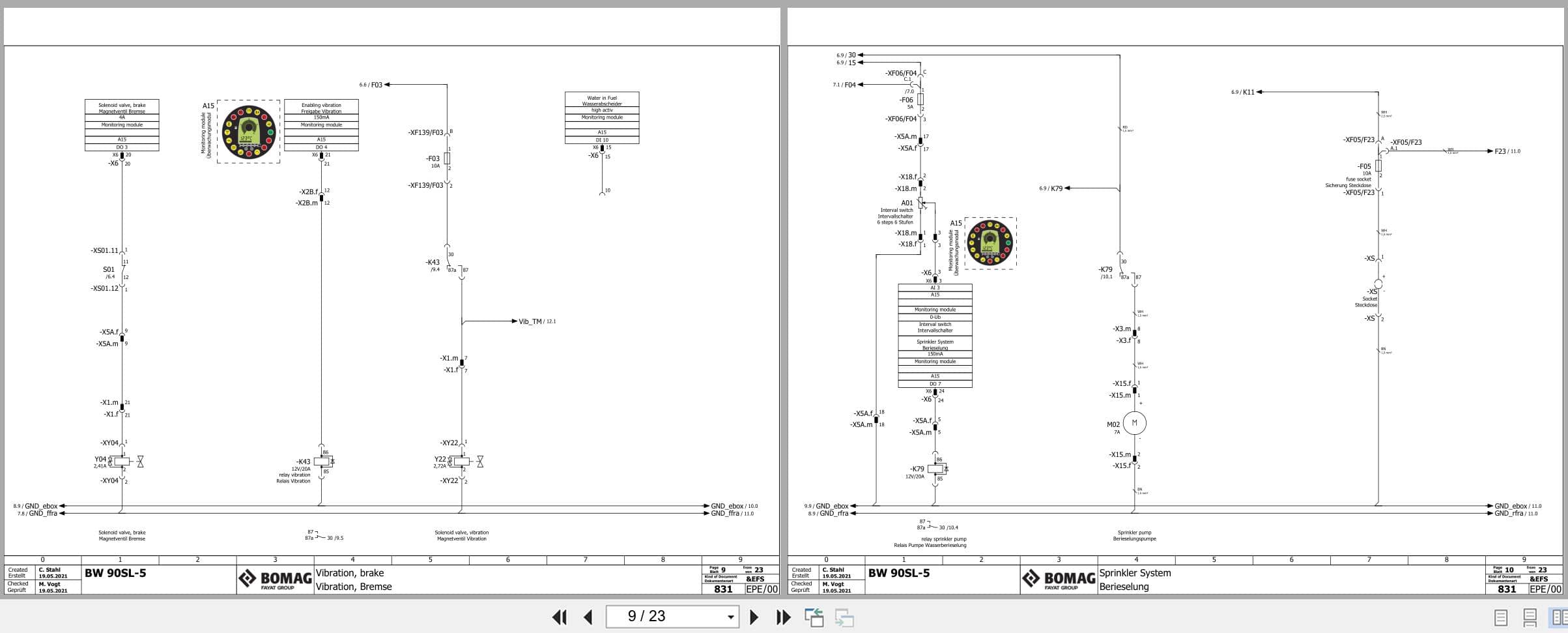 Bomag Tandem Vibratory Rollers BW 90 SL 5 CC Electrical Hydraulic Schematic (2)