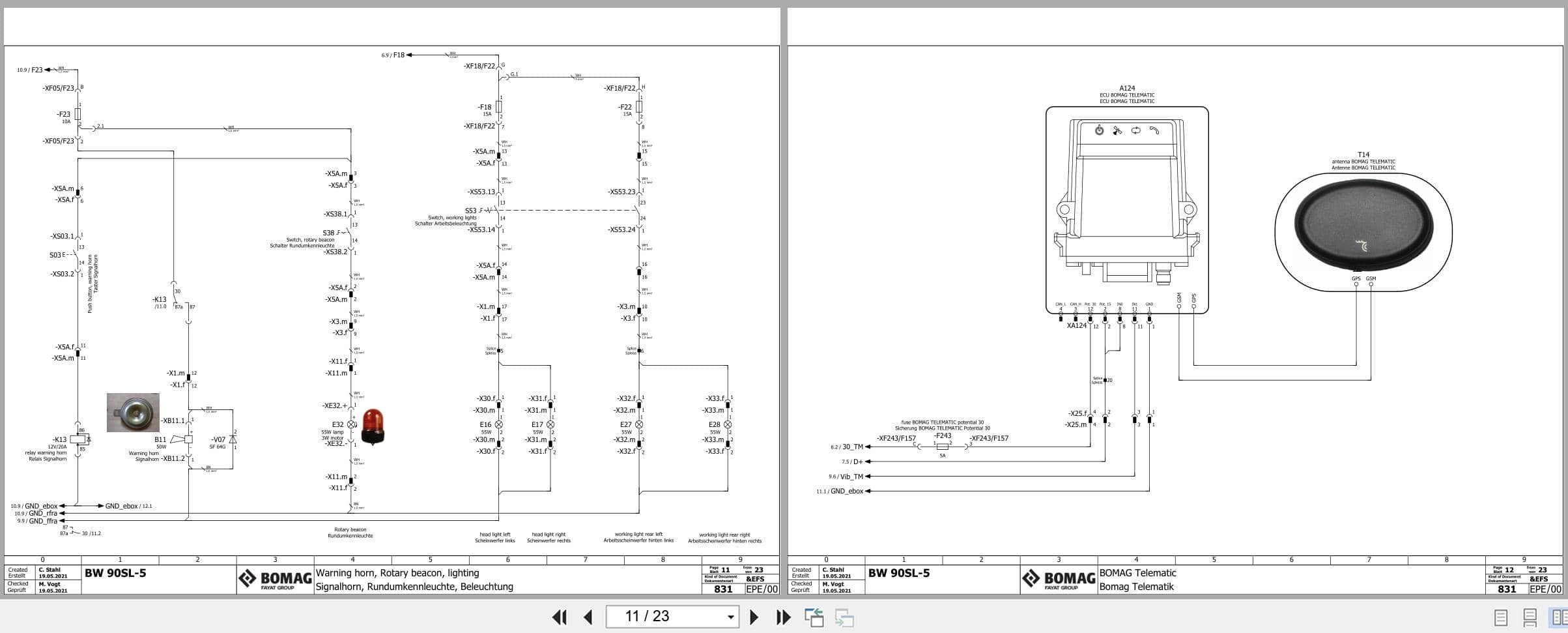 Bomag Tandem Vibratory Rollers BW 90 SL 5 Electrical Hydraulic Schematic (2)