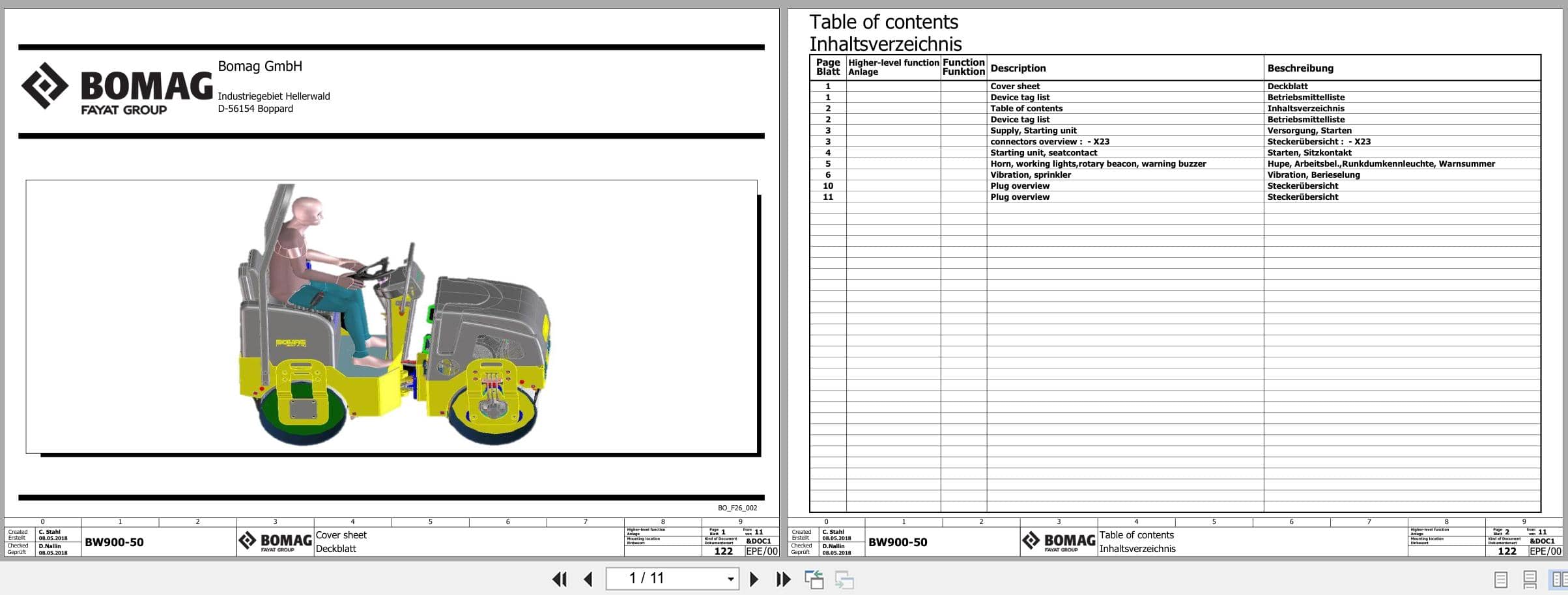 Bomag Tandem Vibratory Rollers BW 900 50 Electrical Hydraulic Schematic (1)